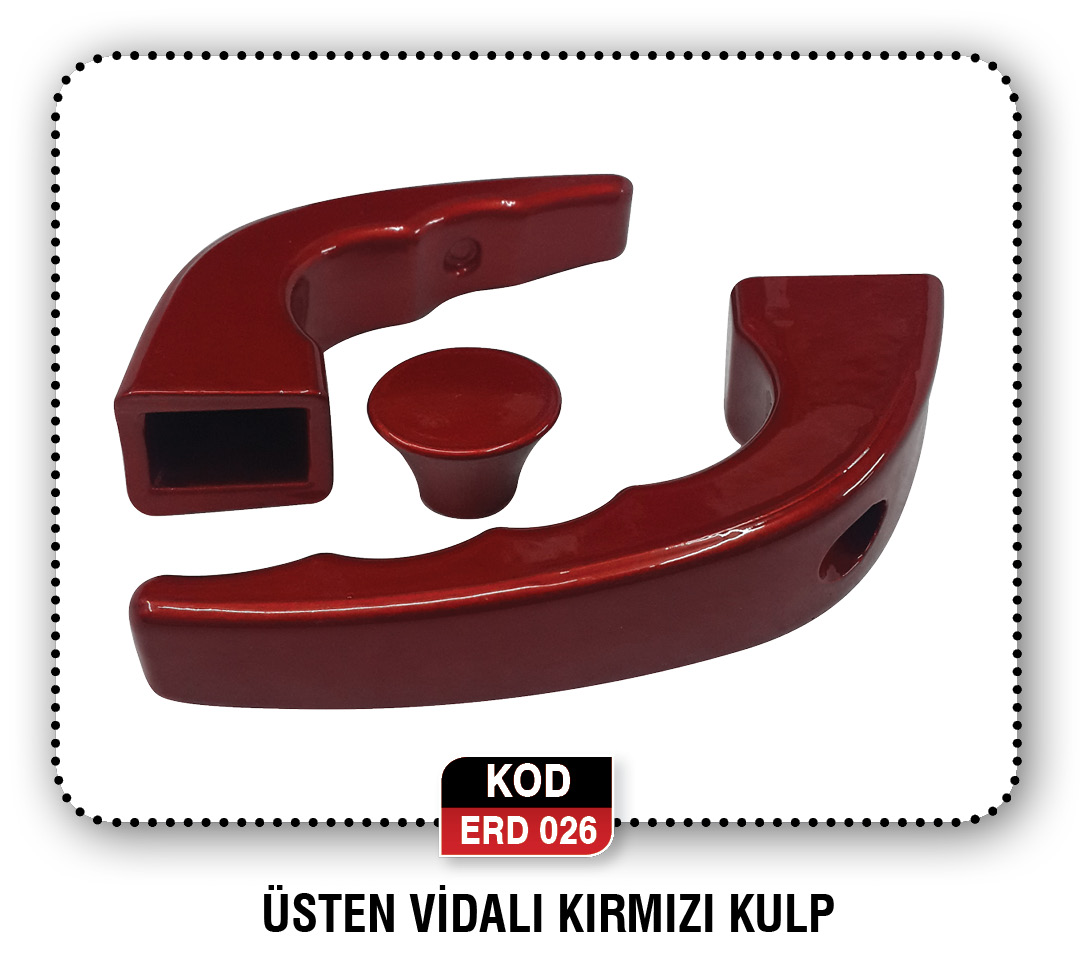 ÜSTEN VİDALI KIRMIZI KULP ERD 028